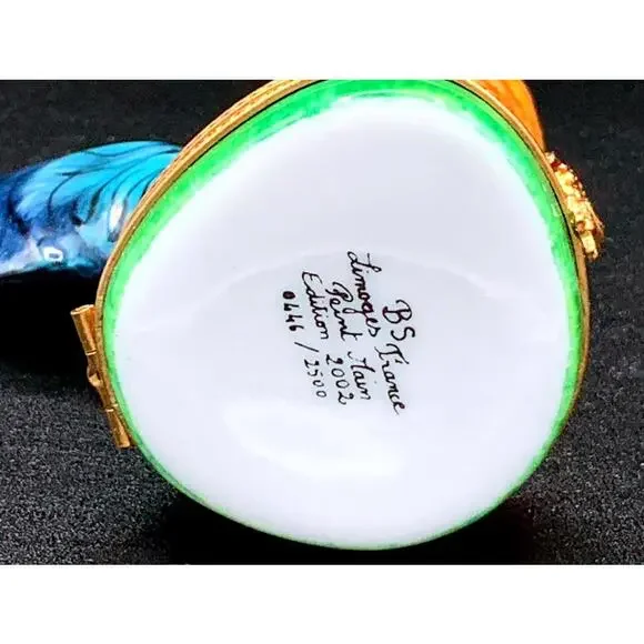 Authentic Large Limoges France Rooster Trinket Box Peint Main Ltd Ed 446/2500 - Picture 5 of 9